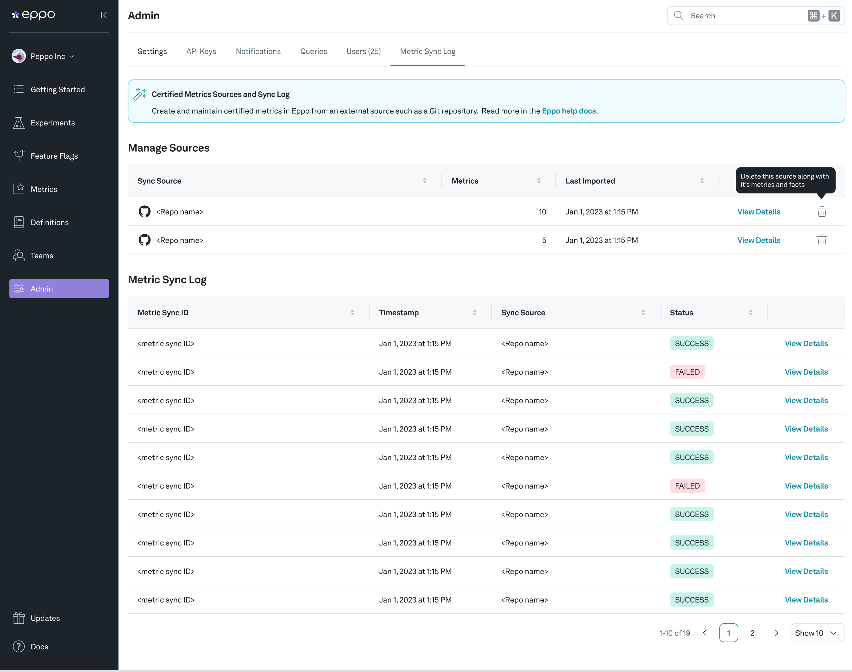 Certified metrics logs