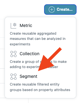 create a new segment button