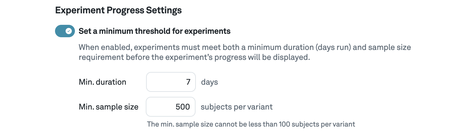 Minimum Threshold