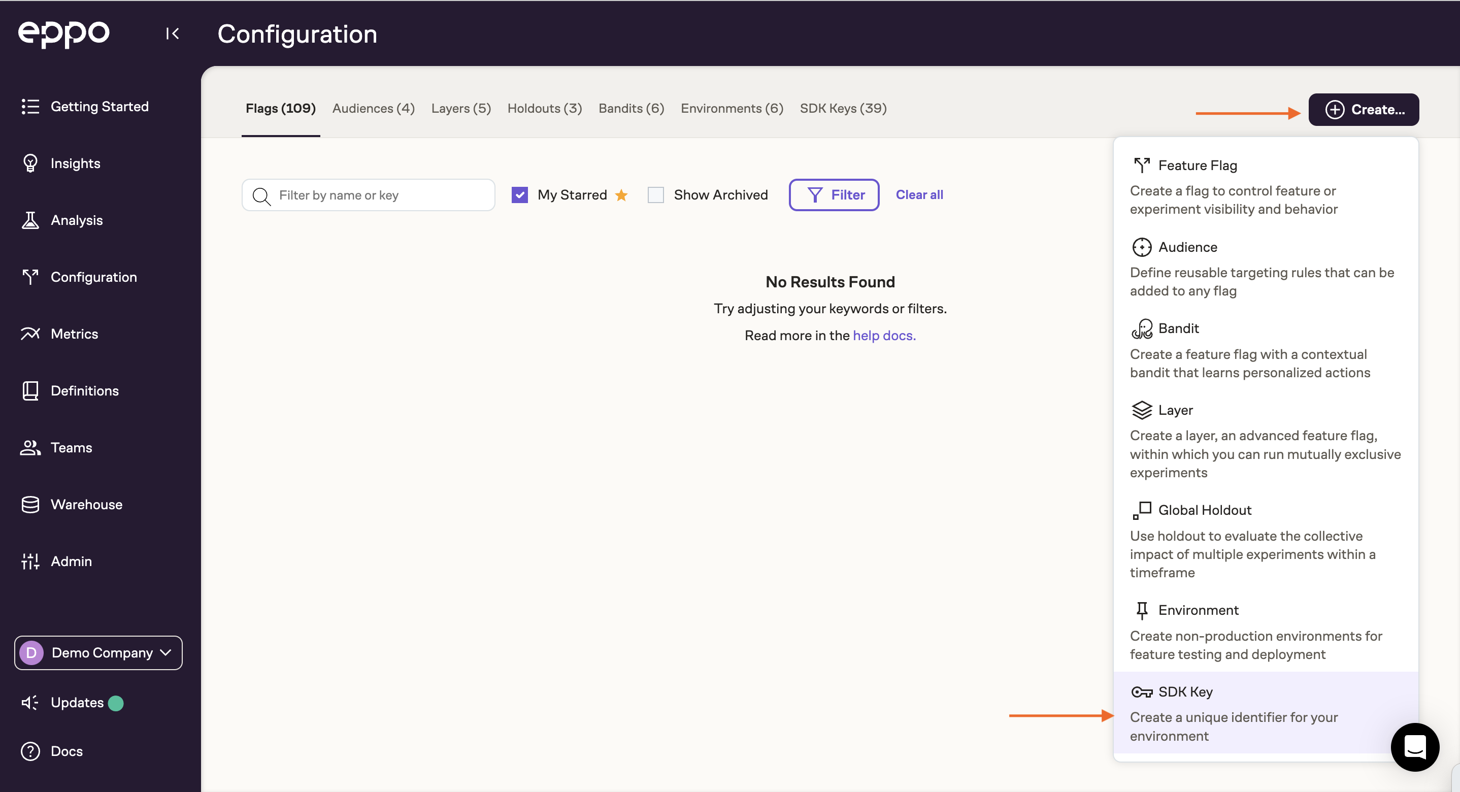 SDK key setup