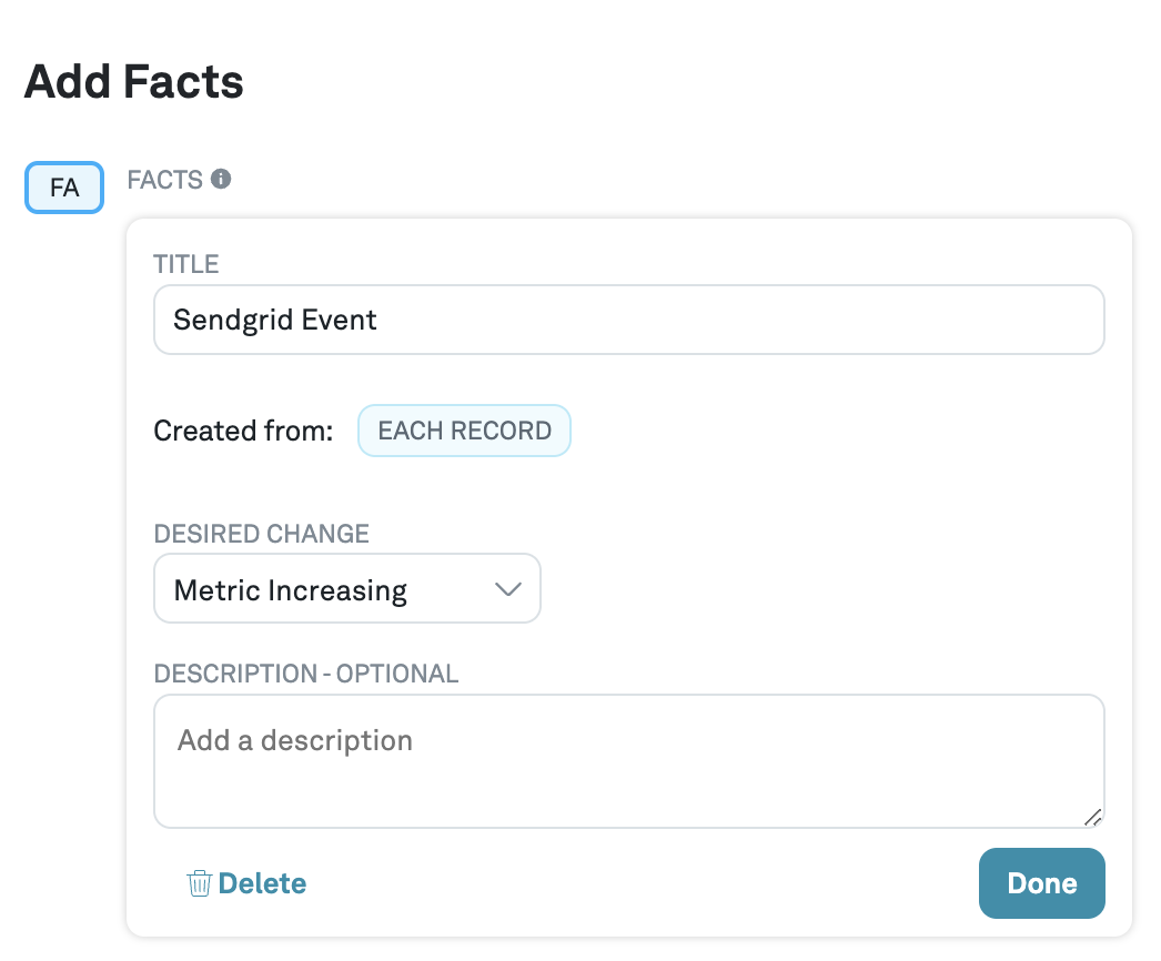 Setting up Sendgrid events as a Fact in Eppo