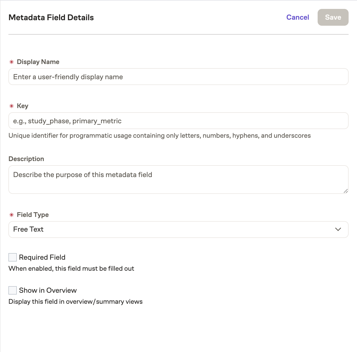 Creating a new metadata field